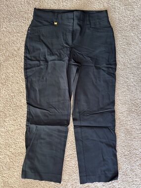 JM Collection Black Straight-Leg Stretch Chinos